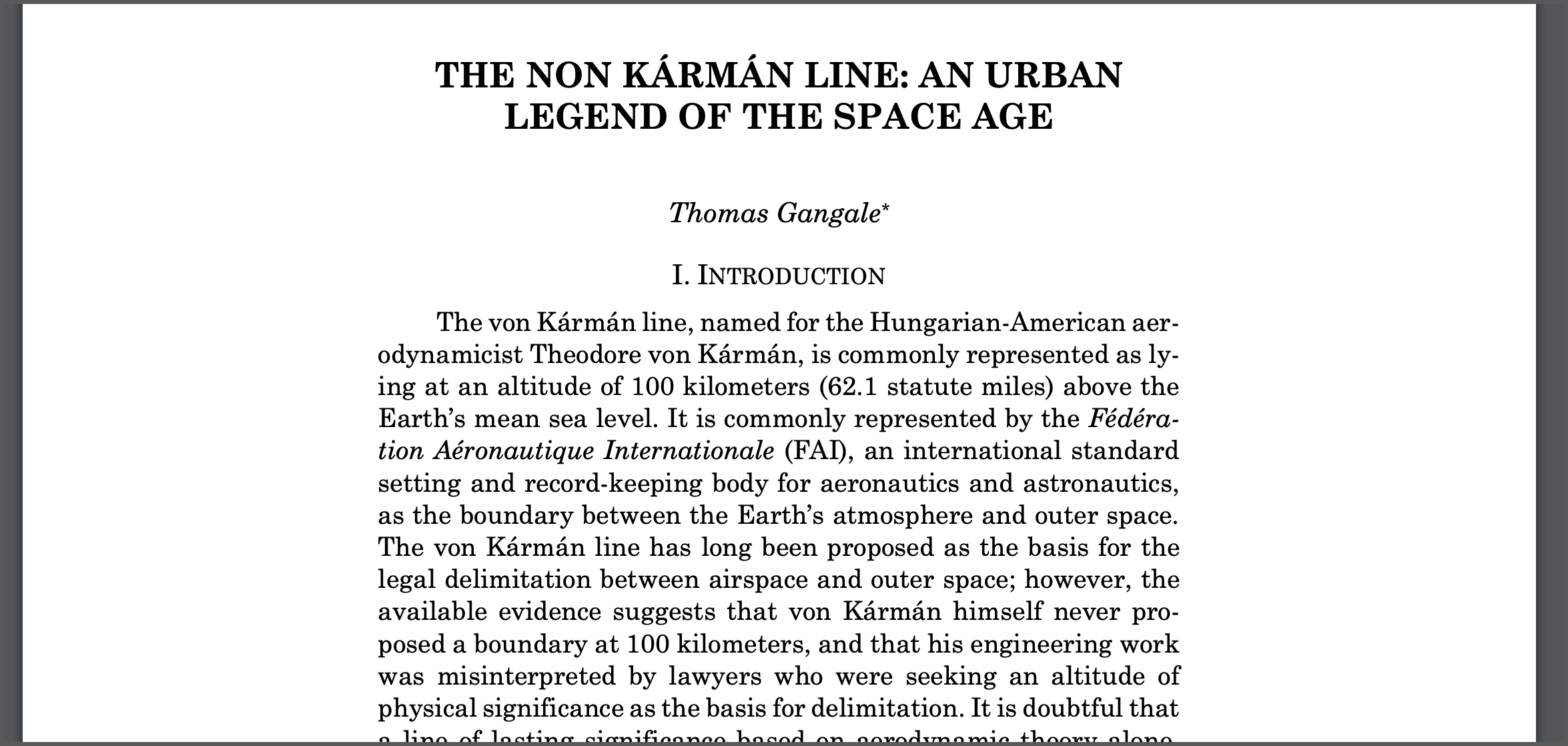 an urban legend of the space age